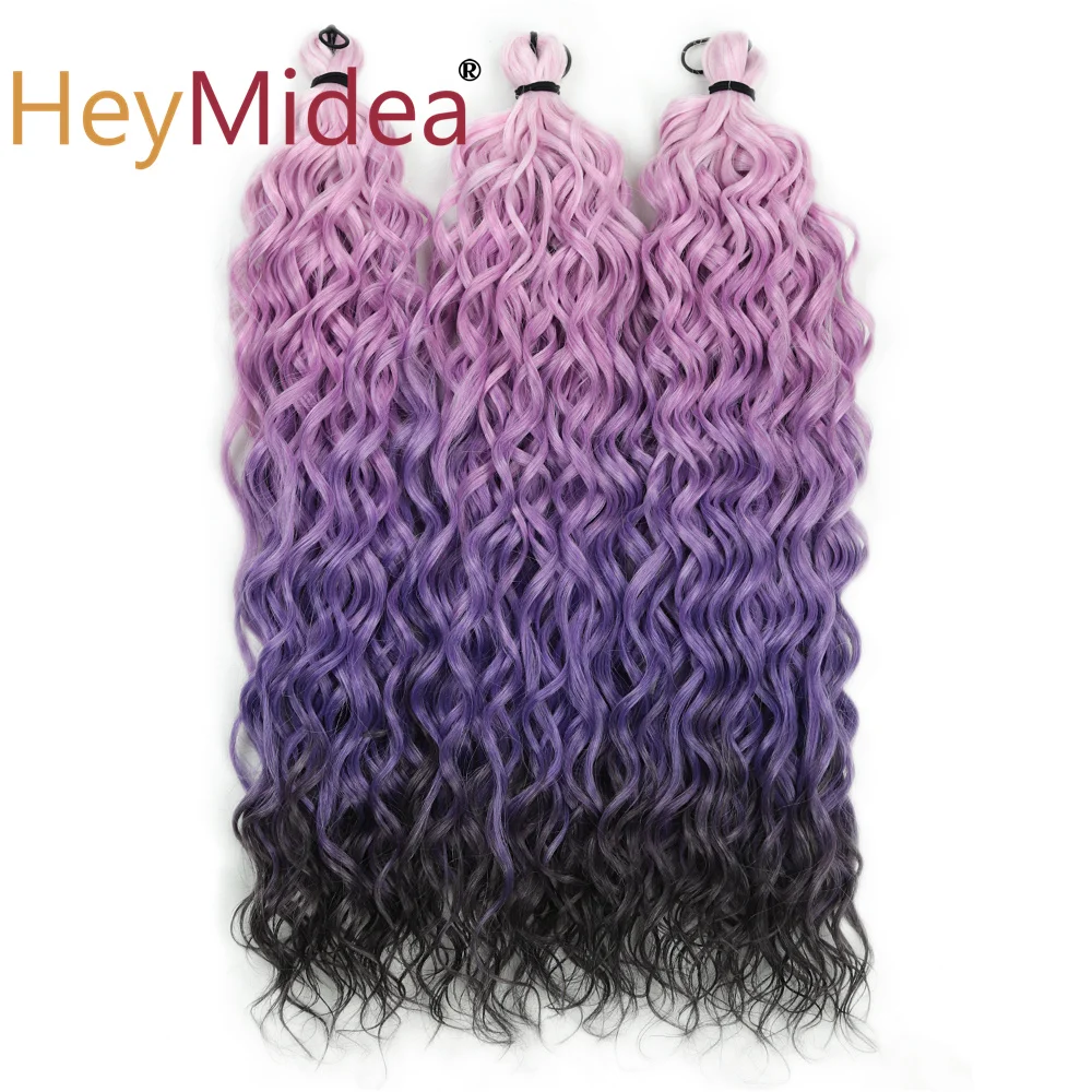

3PCS Jessica Hair Deep Wave Twist Synthetic Crochet Hair 18Inch Rainbow Color Afro Curl Ombre Deep Wavy Braiding Hair Extensions