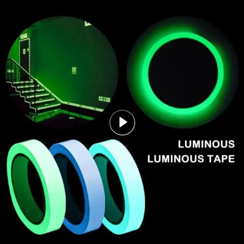 Green Luminous Tape Self Adhesive Glow In The Dark Stickers Stage Decorative Fluorescent Tape Warning Stickers Fishing Tool