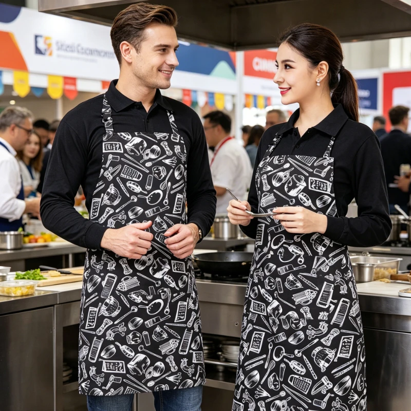 Unisex Neck Style Apron, Waterproof, Dirt Resistant, and Wear-resistant Apron for Hotel Coffee and Western Restaurants