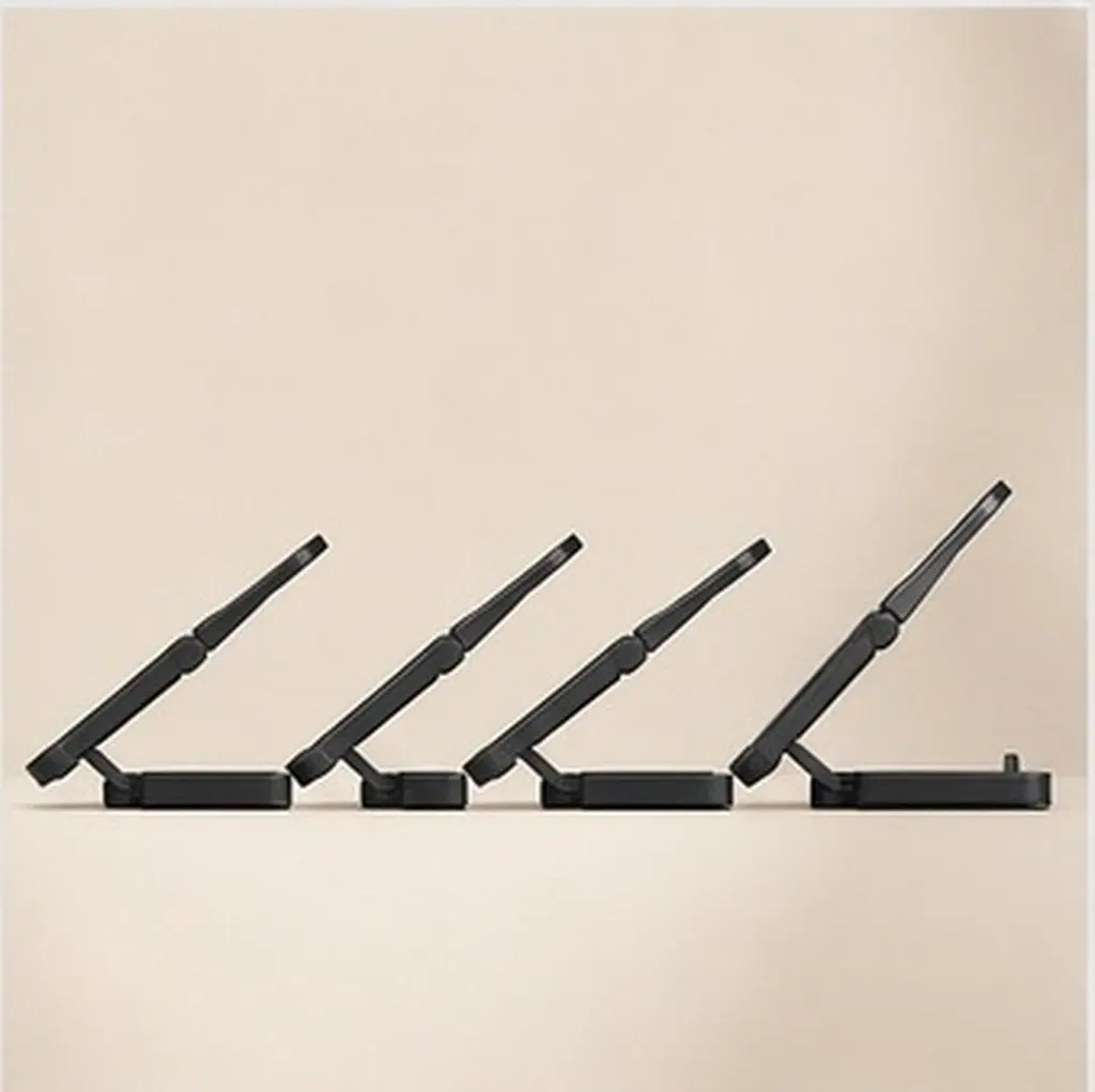 2Pcs Aluminum Alloy Laptop Stand Ergonomic Adjustable Height Portable Laptop Riser with Hidden Keyboard Feet for Desk Space