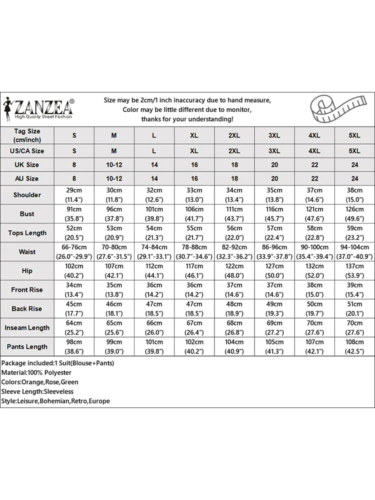 ZANZEA Women\'s Fashion Tracksuit 2PCS for Women 2024 Autumn Korean Summer Vest Sleeveless Suit OL Work Casual Trousers Suits