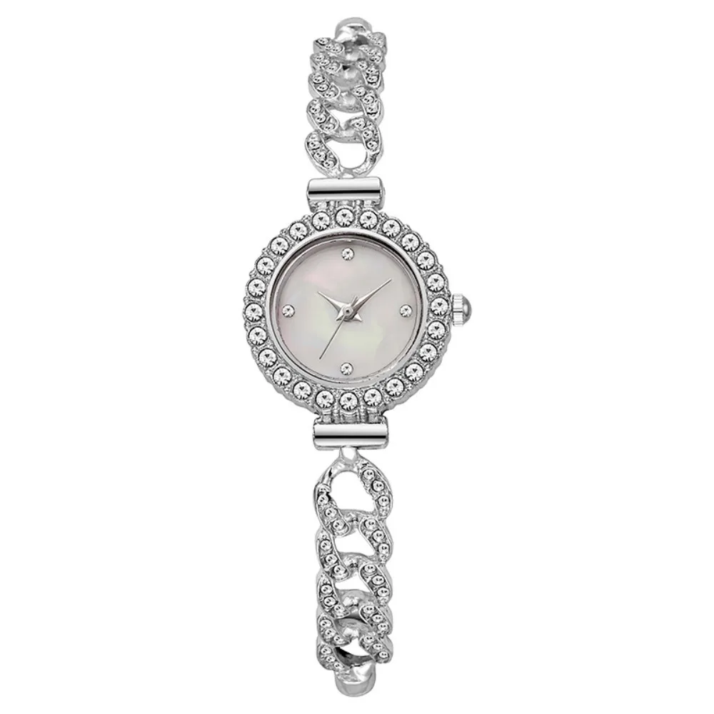 

Модные элегантные часы-браслет, регулируемые кварцевые часы со стразами, цепочка с подвеской, наручные часы для женщин и девочек