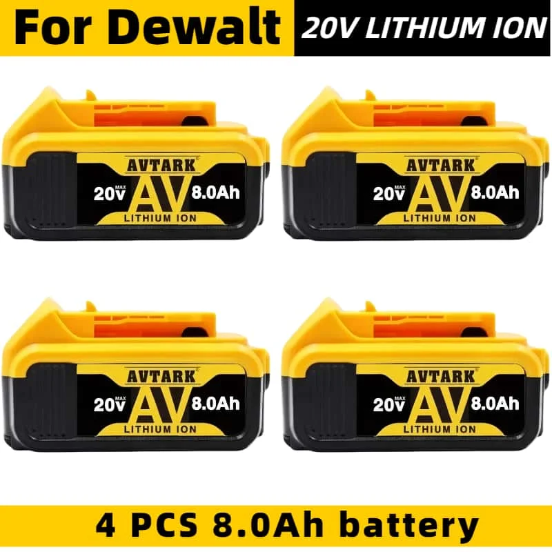 

100% Genuine for Dewalt 20V Battery, 6AH 8AH 12AH Rechargeable Lithium Ion for Dewalt DCB200 20v Power Tool Replacement Battery