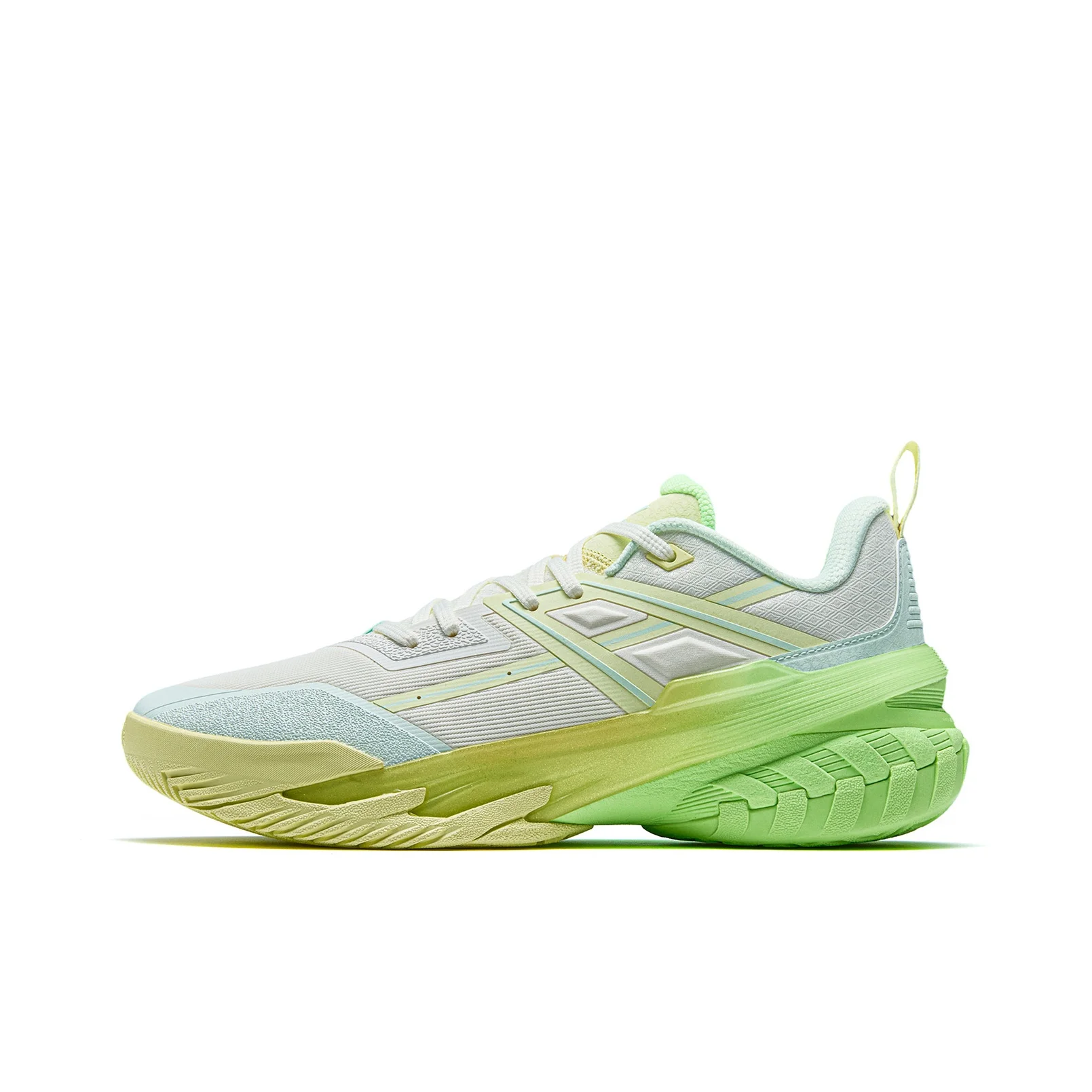 ANTA Airspace 6 Basketball Shoes Men's Low Top Ivory White/Light Cloud Green/Azure Yellow 912631615S-3