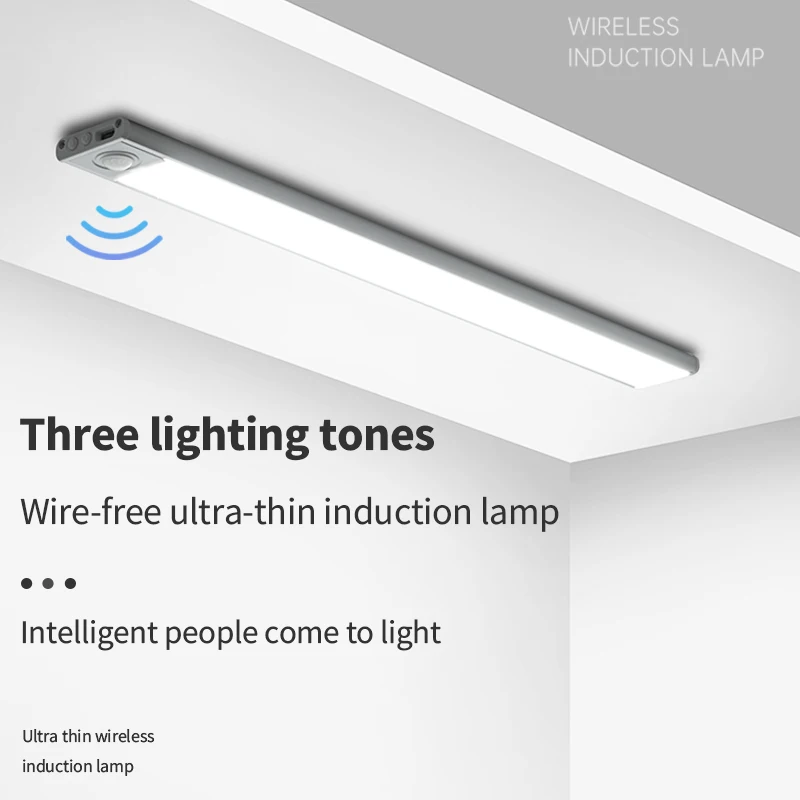 Lumières LED Ultra Minces Sous-Meuble, Veilleuse à Détecteur de Mouvement, Sans Fil, Rechargeable, 3 Documents, Éclairage de Placard de Cuisine