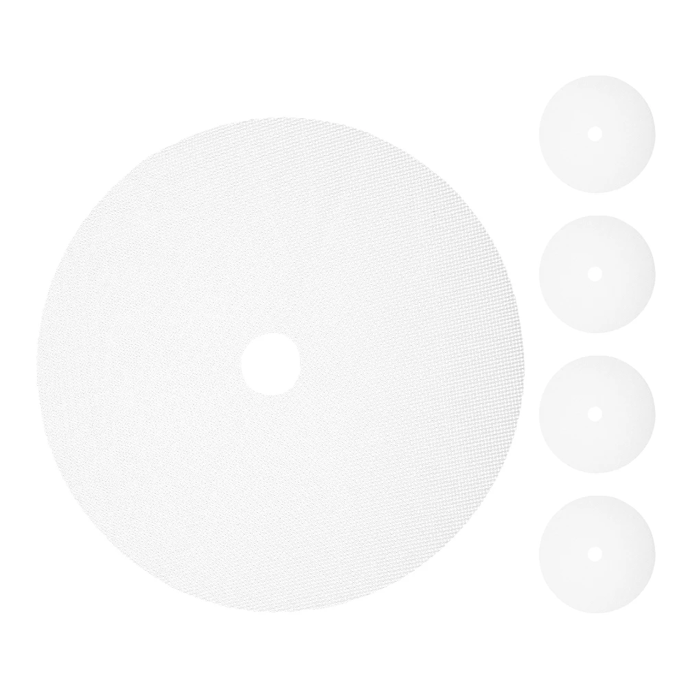 

5pcs Silicone Drying Pads Non Stick Large Size Round White Mats for Food Dehydrator Fruit Vegetable Meat Dryer Sheets
