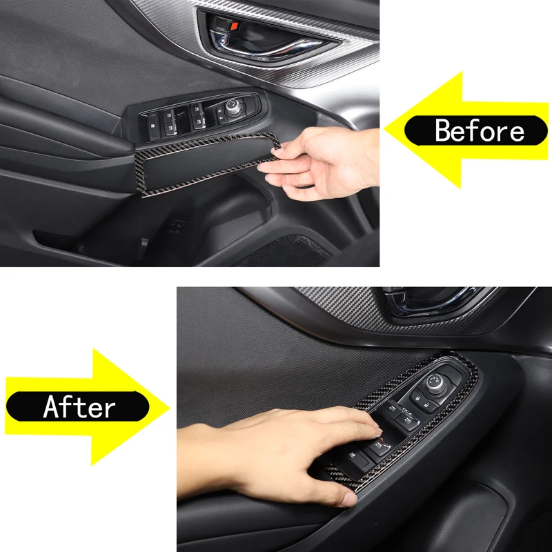 

For 2021-2023 Subaru WRX soft carbon fiber car styling glass lift switch frame sticker car interior protection accessories 4Pcs