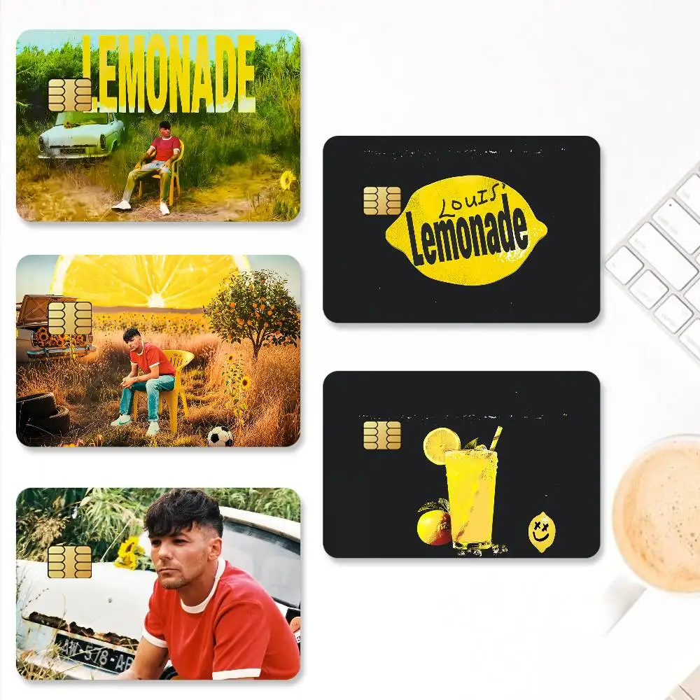 Singer L-Louis T-Tomlinson-S pegatinas de tarjetas de crédito piel para protección decorativa de débito bancario 4 Uds calcomanía antiarañazos impermeable