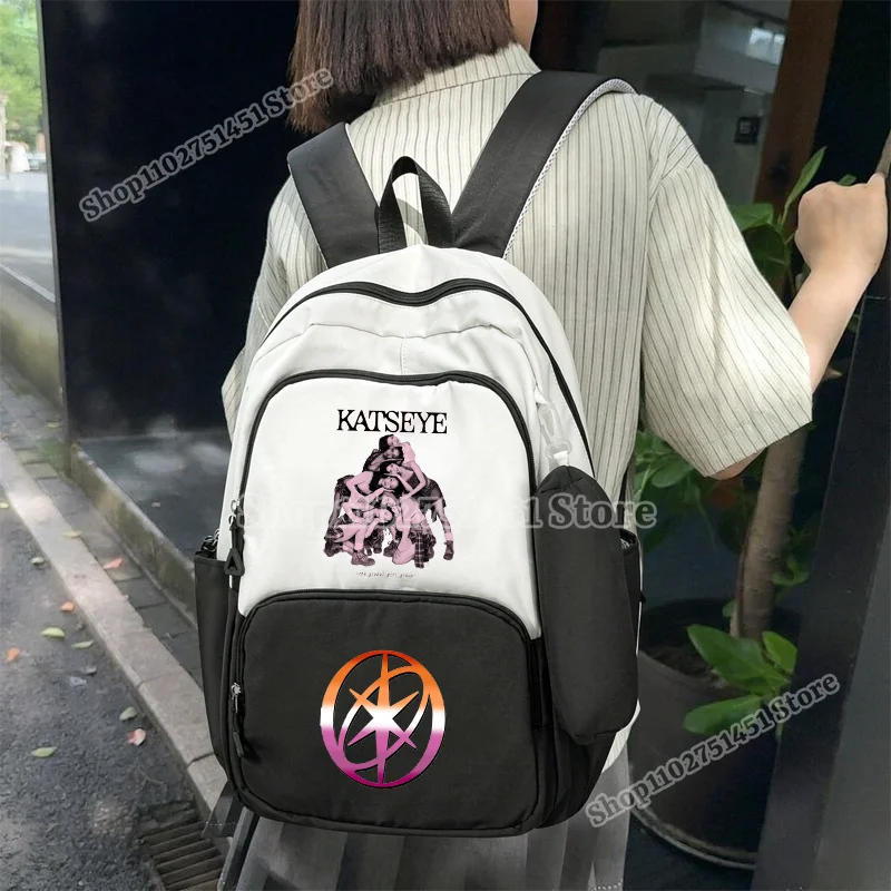 2pcs K-Katseye Schoolbag with Pencil Case for Students Outdoor Backpack Boys Girls Book Stationery Storage School Bags Fans Gift