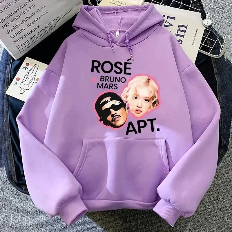 APT. ROSE And Bruno Mars Hoodie 2024 Fashion Men/women Hoodies Harajuku Unisex Winter Fleece Pullover Sweatshirt Clothes