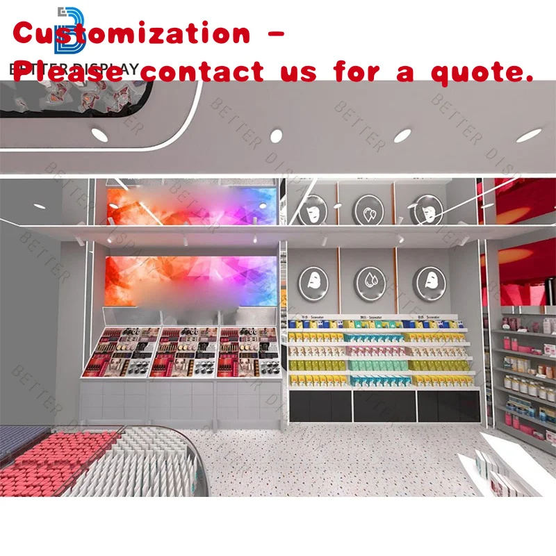 

custom.High Quality Skin Care Shop Furniture Custom Cosmetic Display Cabinet Makeup Display Counter Cosmetic Display Showcas