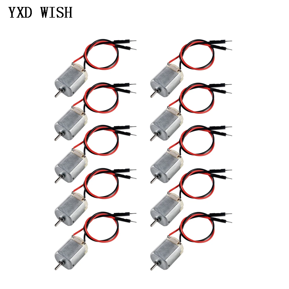 10pcs 130 Miniature DC Motor For Arduino Hobby Projects DIY Cars Toys Electric DC Motors With Welding DuPont Wire DIY Kits