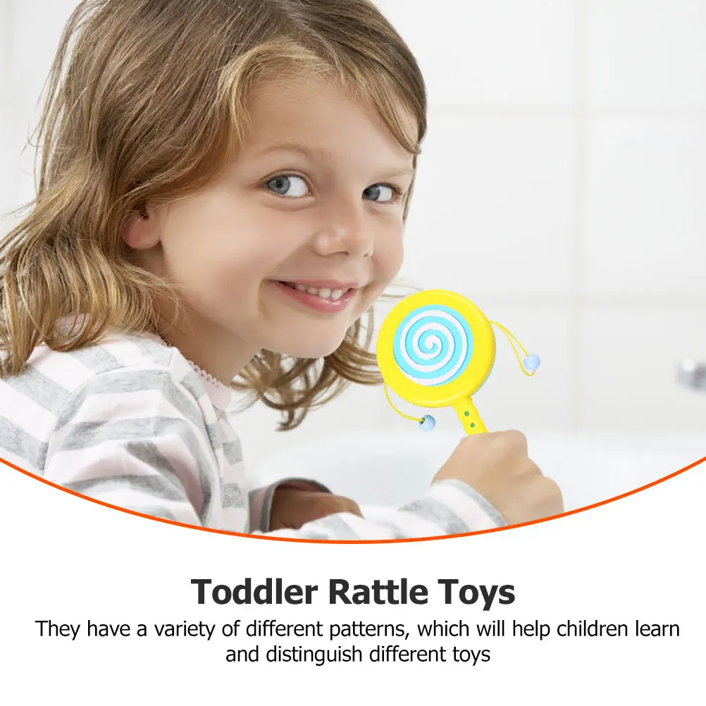 12 pçs criativo infantil chocalho tambores brinquedos educativos bebê handheld balançando tambor aprendizagem precoce desenvolvimento cognitivo