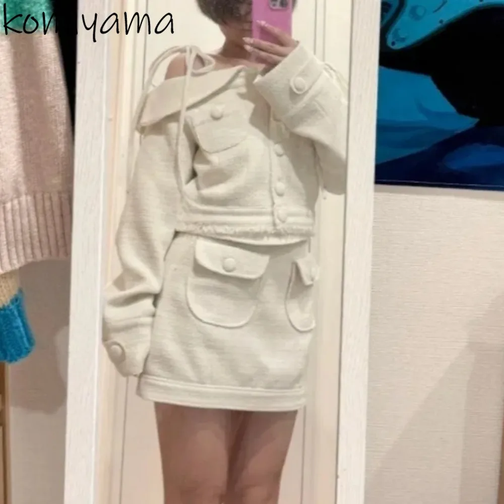 

Bandage Off Shoulder 2025 Casaco Japan Sweet Tweed Chaquetas De Mujer Single Breasted Jacket Jaqueta Feminina Woman Jackets