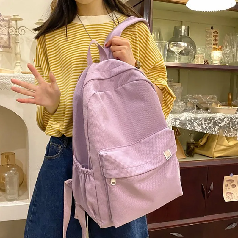 

Мягкий однотонный рюкзак для студентов большой вместимости, новый стиль для мужчин и женщин, простой и модный, для колледжа