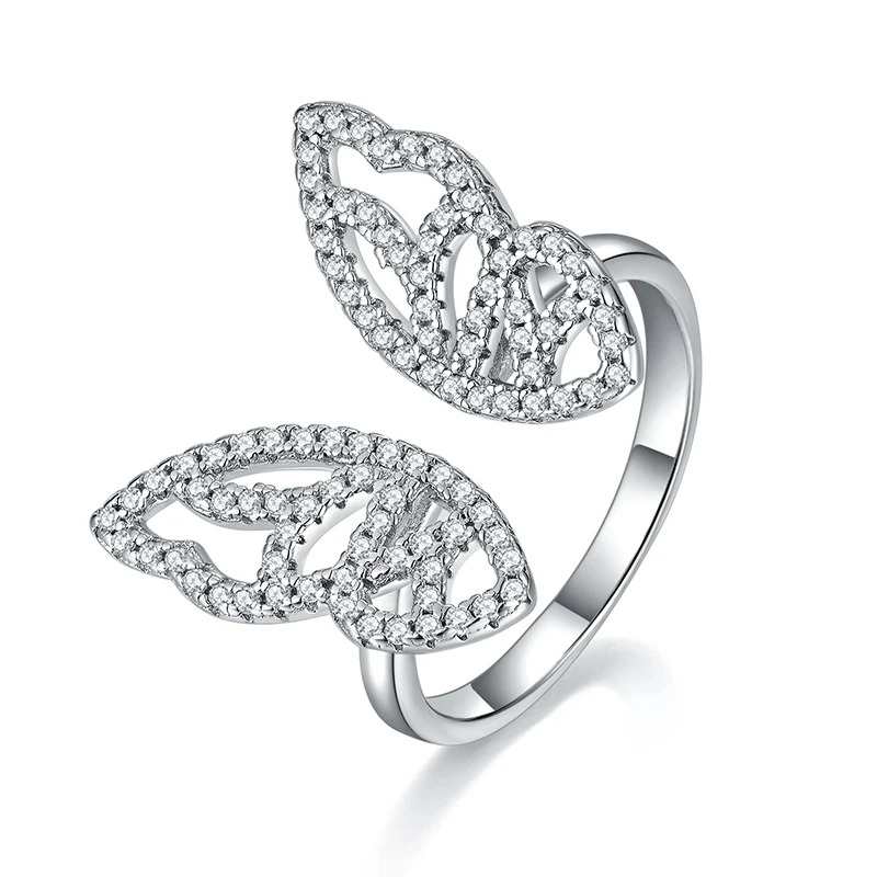 

S925 Silver Moissanite Butterfly Ring 0.3CT D VVS1 Certified Hip Hop Style Jewelry Personalized rings Valentine's Day Gift