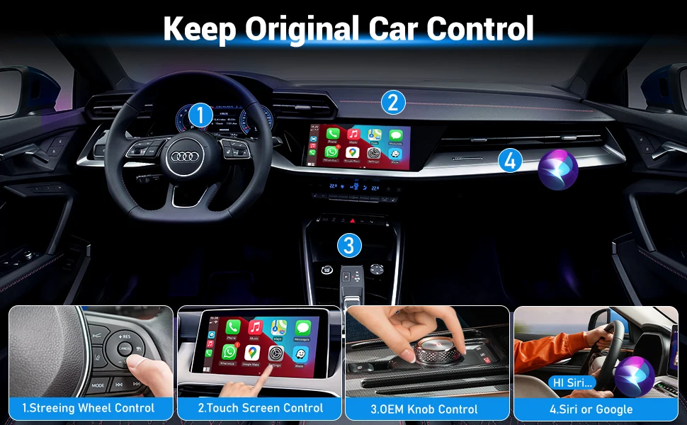 2025 2in1 Wireless Carplay & Android Auto Box verkabelt mit Wireless Dongle Automatic Connect Adapter Bluetooth Plug & Play Mini Box – Detail 1
