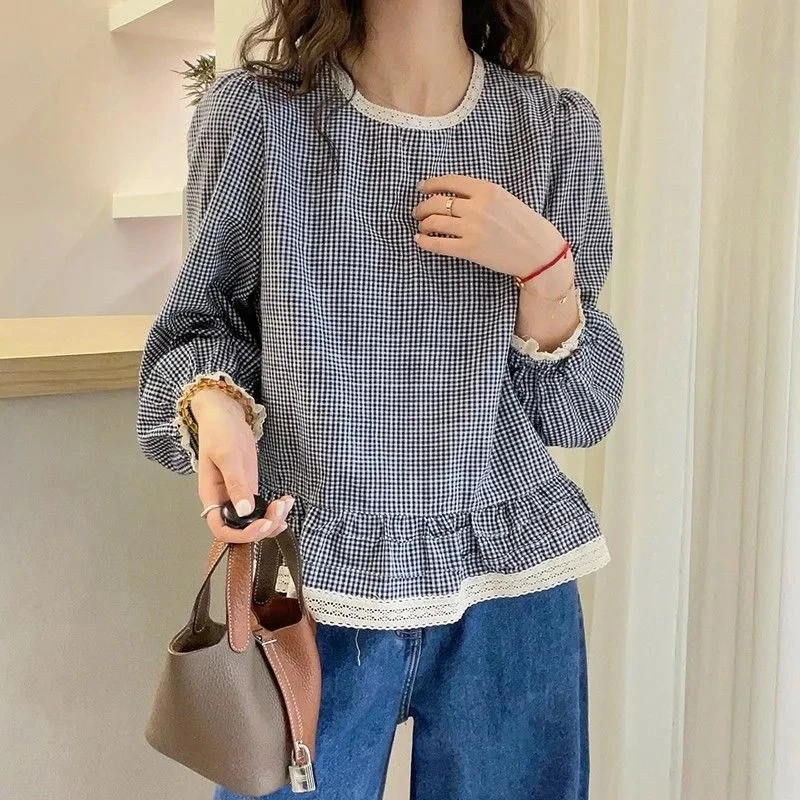 

Design Sensation A-Line Doll irt Женская весенне-осенняя клетчатая кружевная подол Европейская повседневная мода из полиэфирного волокна Длинная...