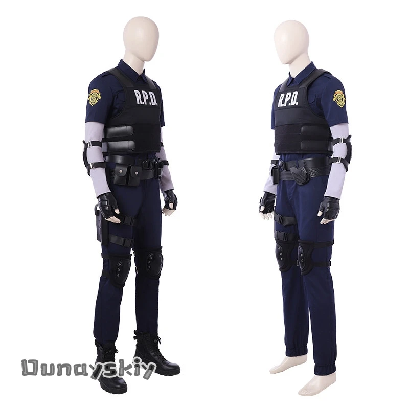 aBNNS*Cosplay R E 2 Leon Costume Games Halloween Costumes Leon Scott Kennedy Costume Vest Coat Tops Pant Adults Disguise Outfit view 4
