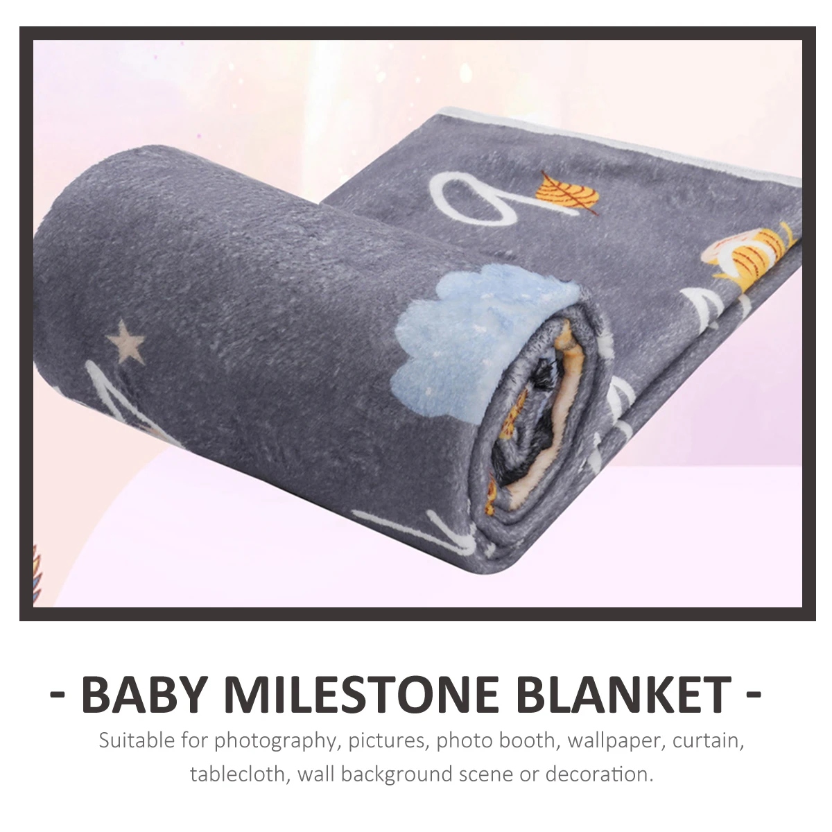 

1 set Milestone Blanket 12 Months Photography Background For Photo Shoot Soft Flannel Monthly Growth Tracker