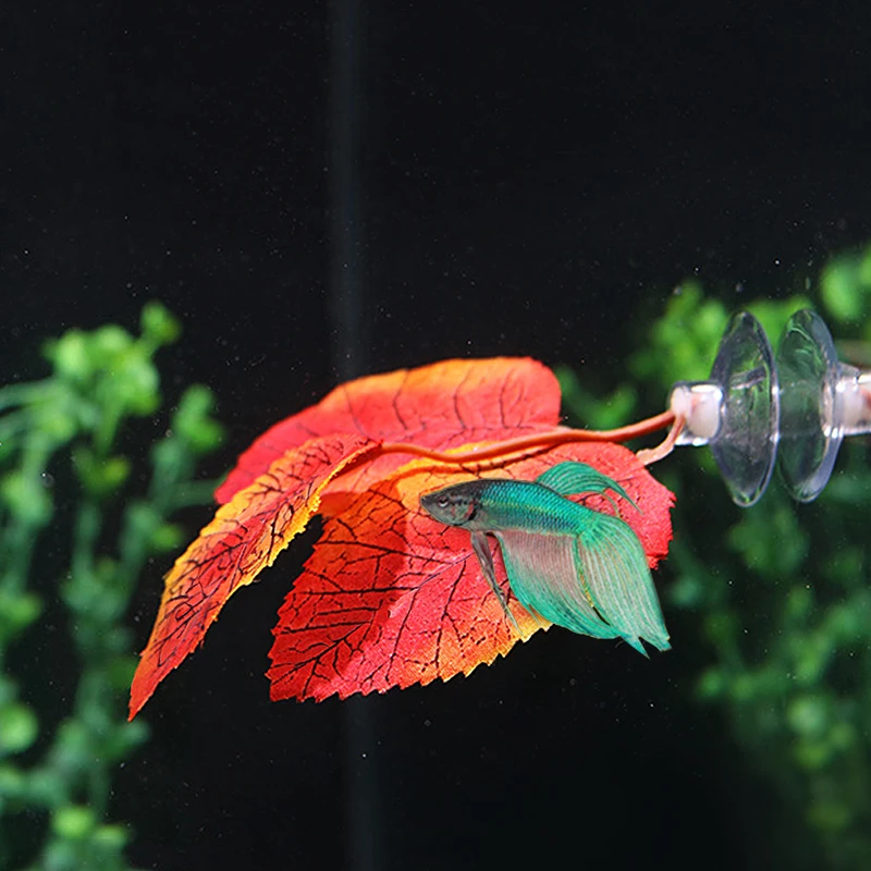 Artificial Leaf Fish Rest Bed Fish Tank Aquarium Decoration Natural Habitat Floating Bed Leaf Hammock Betta Spawning Resting Bed