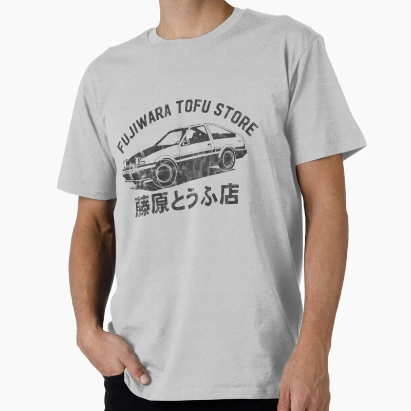

0128 Initial D - Retro Mountain Drift Racing Manga Gift T shirt Fujiwara Tofu Store Graphic clothes 100% cotton All size Tops