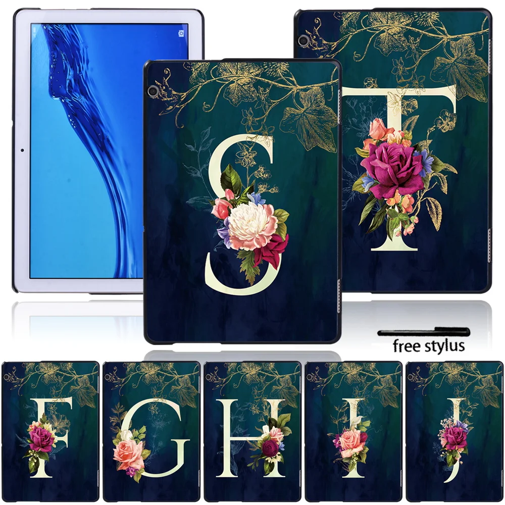 

Back Cover for Huawei MediaPad T3 8.0/T3 10 9.6"/T5 10 10.1"/M5 10.8"/M5 Lite 10.1" Initial Name Letter Tablet Hard Shell Case