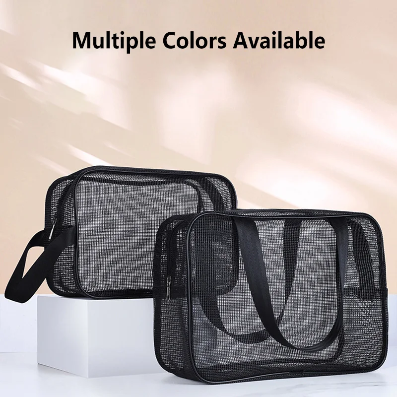 2026 Original Dual-Zip Design Mesh Shower Caddy Tote Bag Cosmetic Storage Bag Multifunctional Shower Bag Large Capacity