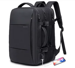 BANGE Men Carry-on Mochila 45L 37L Expansível Homens Viagem Mochilas Pacote de dia Briefcase Faculdade 17.3 ”Mochila Laptop