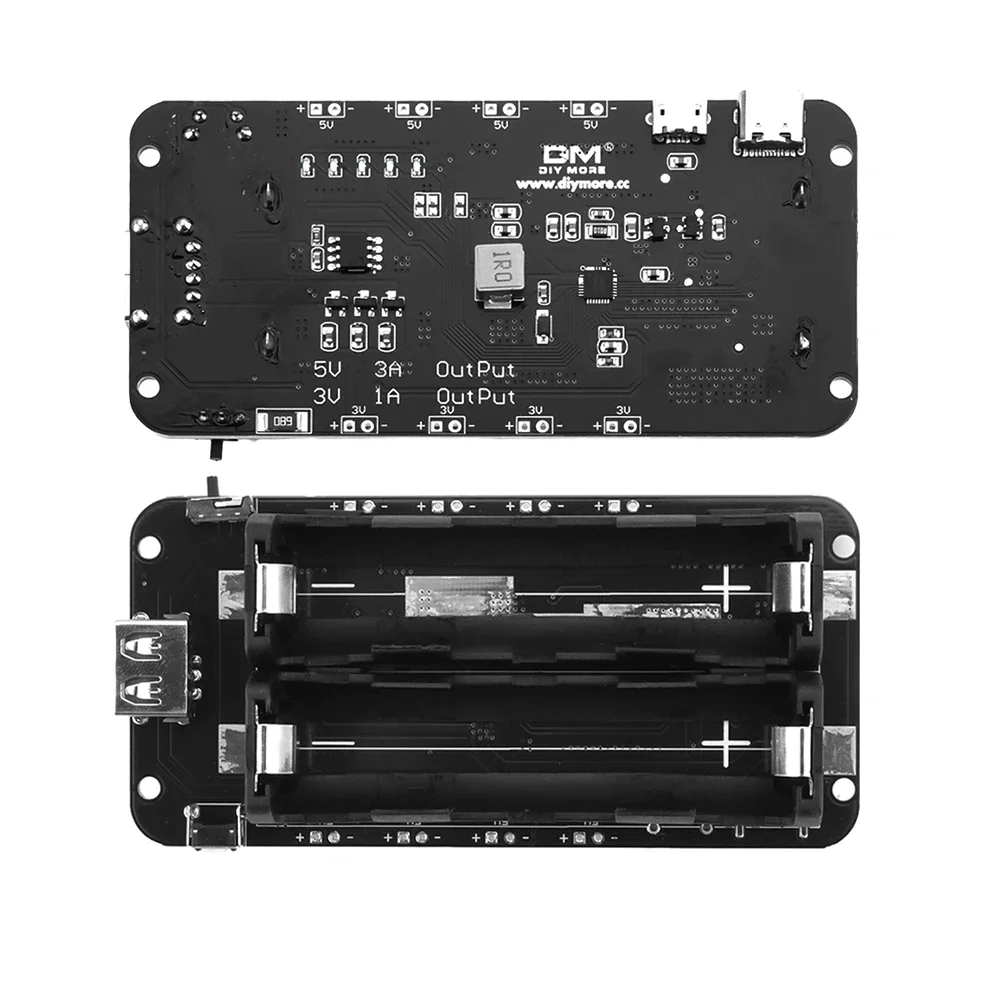 

Двойная литиевая батарея 18650 Shield V8 Power Bank, 1-сторонний зарядный модуль 5 В/3 А, 3 В/1 А, Type-C, микро USB для Raspberry Pi ESP32S