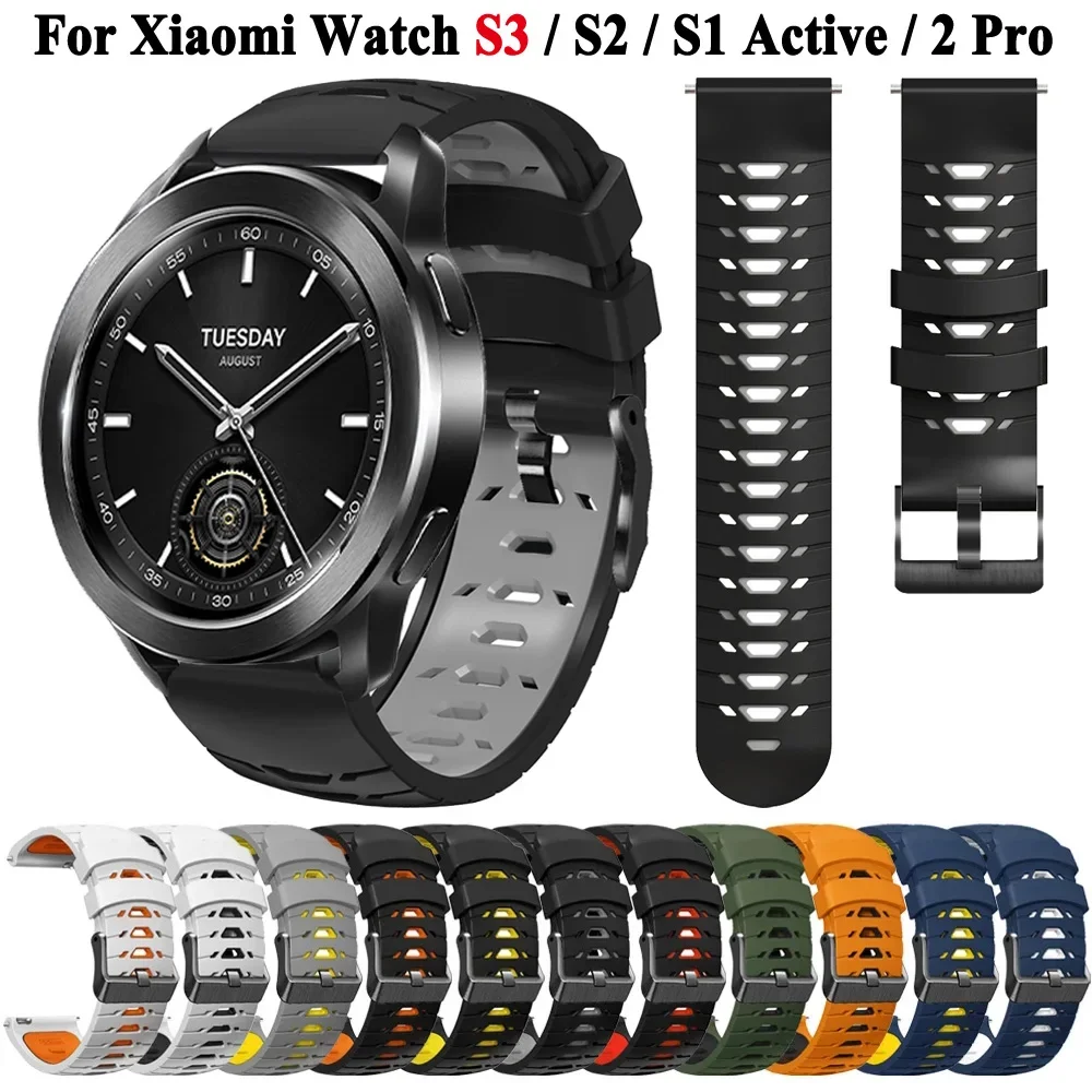 22mm Silicone Strap Band For Xiaomi Watch S4/S3/S2/S1/S1 Active/S1 Pro/2 Pro Wristband Bracelet Replacement Wriststrap Watchband