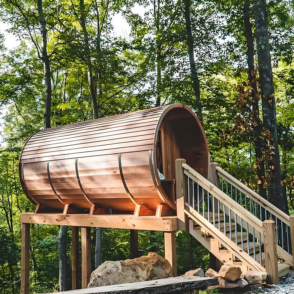 STLFThe, bañera de Sauna de vapor seco de alta calidad más vendida, calentador eléctrico para exteriores de cedro canadiense de pino finlandés al precio más bajo