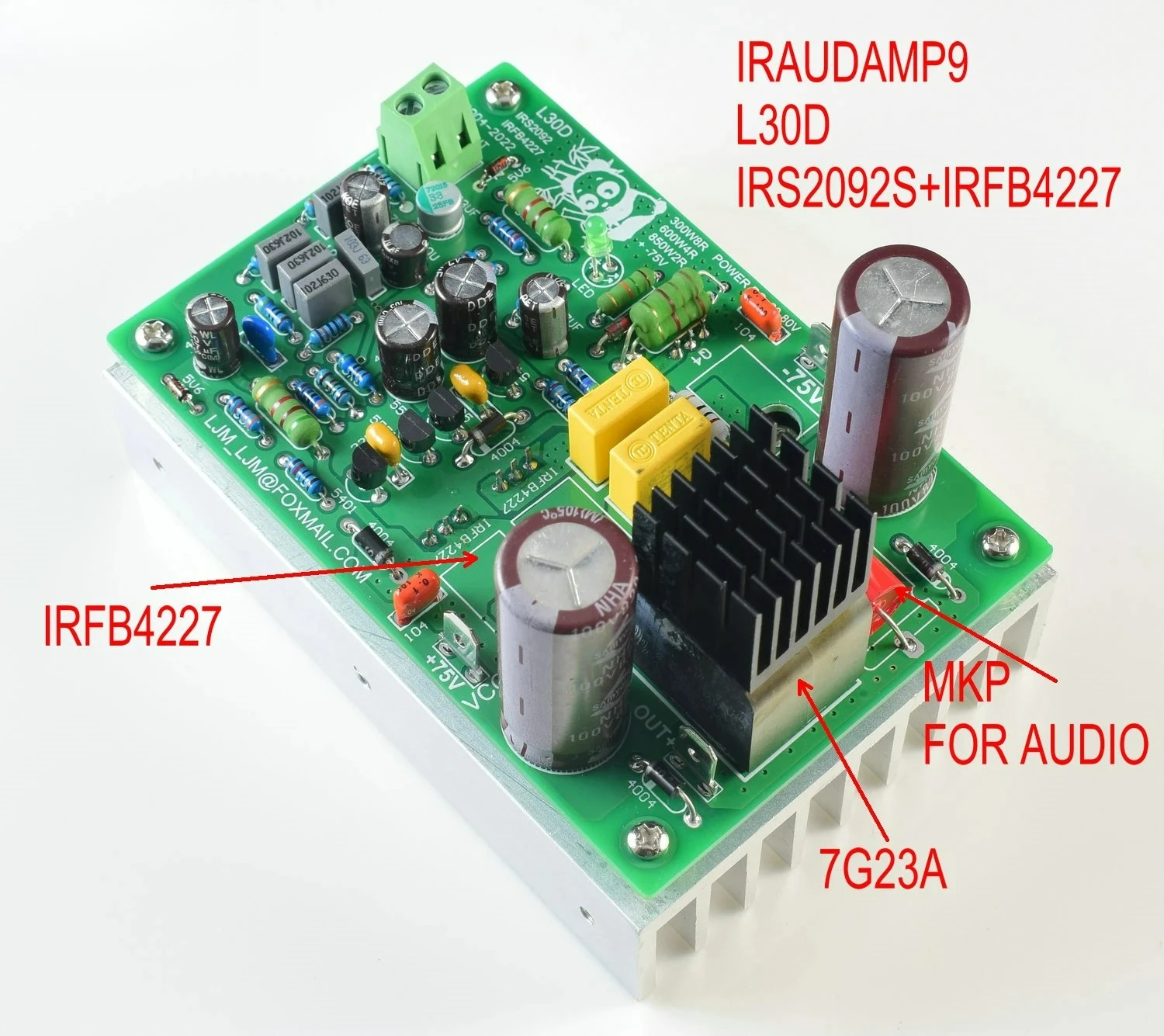 2023NEW L30D 300-850W digital power amplifier IRS2092S mono IRAUDAMP9 design scheme