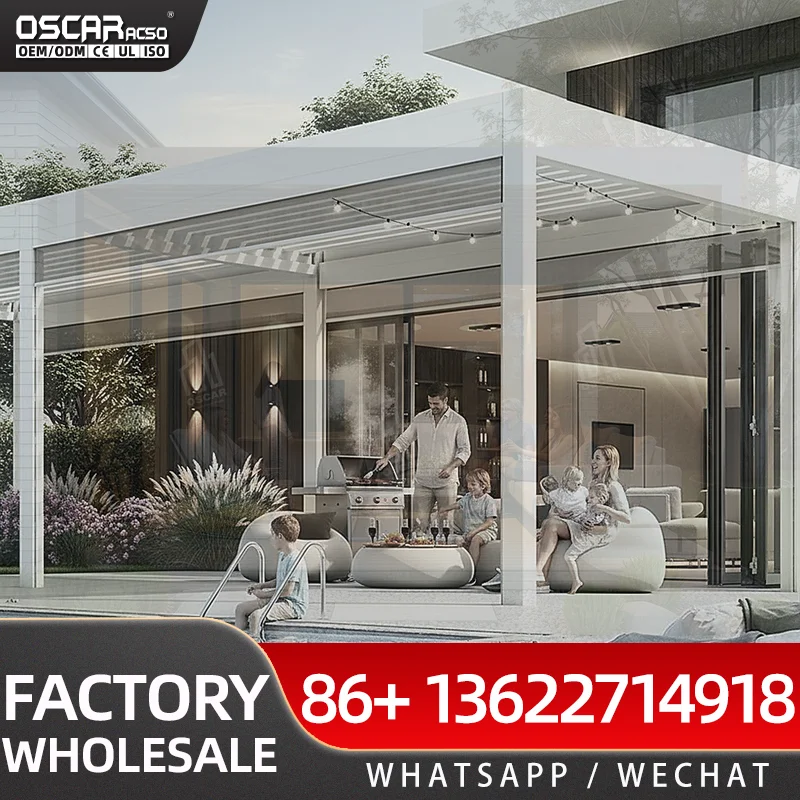 Custom Outdoor Bench Aluminum Alloy Hardtop Gazebo Terrace Pergola for US EU Gardens Patios Balconies pergola