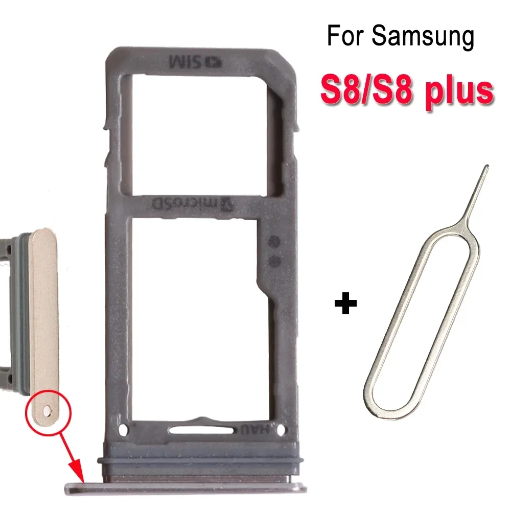 

100% NEW Nano SIM Card Tray Holder Slot Container Adapter Repair Part For Samsung S8 G950F S8 PLUS G955F With SD SIM Card Tray