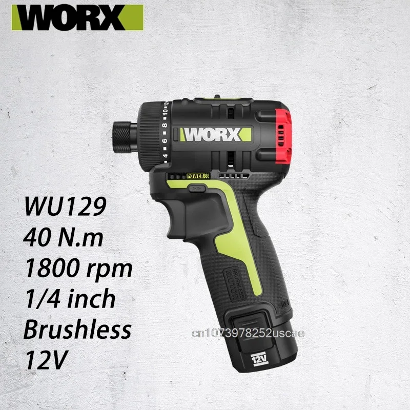 WORX – perceuse électromécanique sans balais 12V, tournevis à batterie au Lithium WU129, tournevis à percussion multifonctionnel