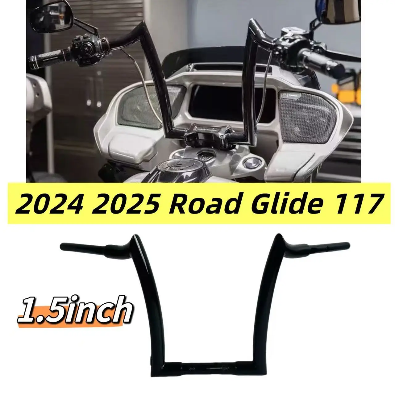 

2025 2024 Road Glide 1.5‘’ Ape Hanger Bar For Harley 121 CVO Road Glide ST Special RGS 117 FLTRX FLTR Motorcycle Handlebar