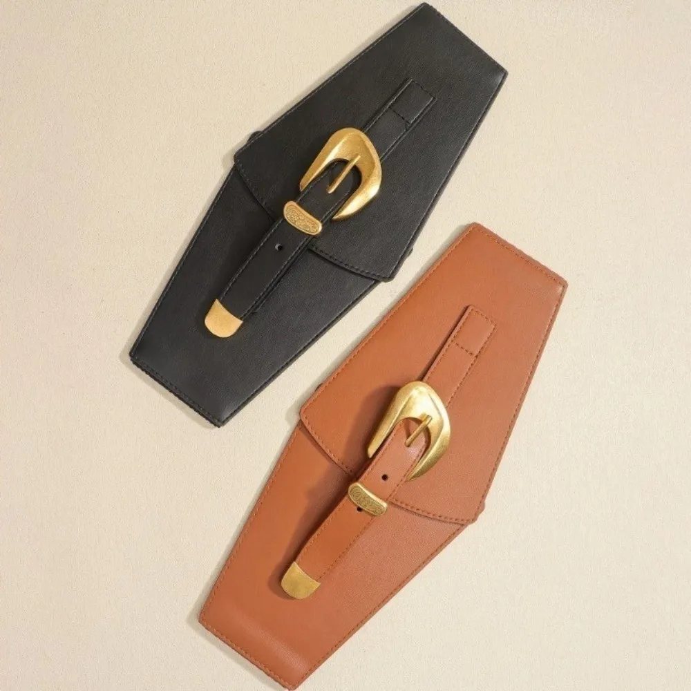 

Корсет-пояс из искусственной кожи для создания эффекта стройности, однотонный, широкий, эластичный, в стиле ковбойский пояс, для платья