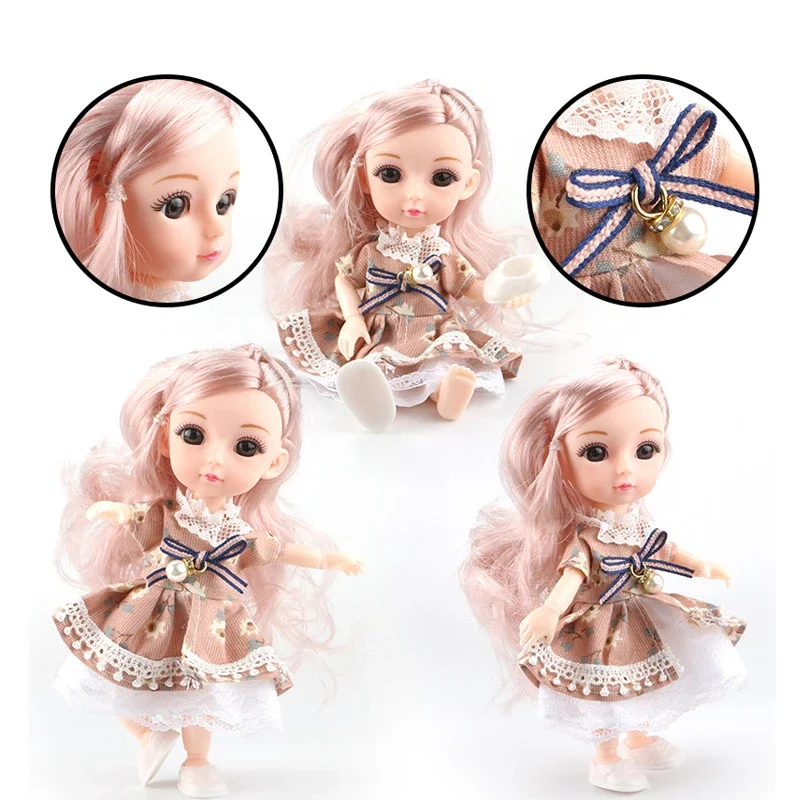 Boneca Bjd com olhos 3d para meninas, 16cm, 12 articulações, diy, diy, diy, brinquedo, presente para as crianças, novo