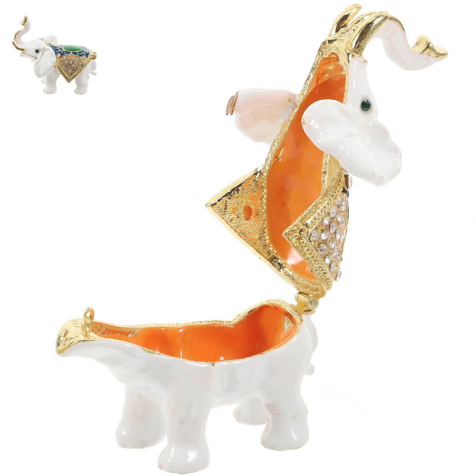 Elefant Schmuckschatulle Strass Dekor Make-up Schmuck Organizer Elefant Ring Aufbewahrung Halskette Halter Schmuckkästchen