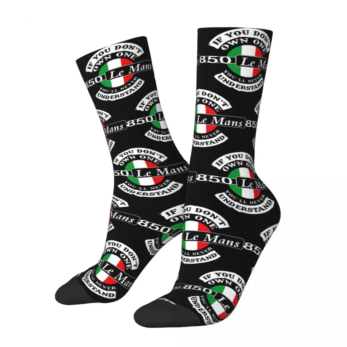 

Vintage Tribute Le Mans Men's compression Socks Unisex Moto Guzzis Street Style Pattern Printed Novelty Crew Sock