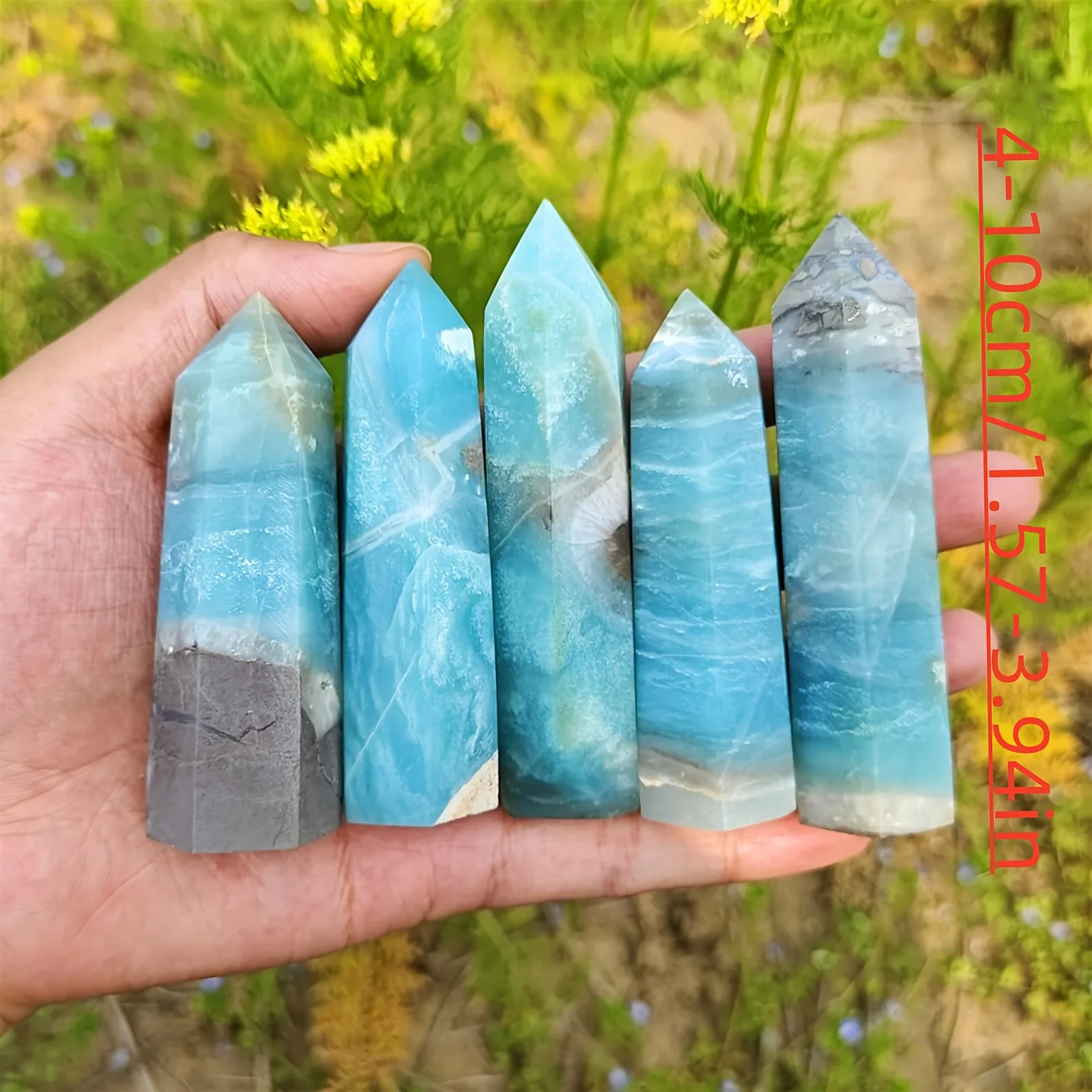 Nature Crystal Caribbean Calcite Tower Point For Home Office Garden Ghost Yoga Meditation Decoration