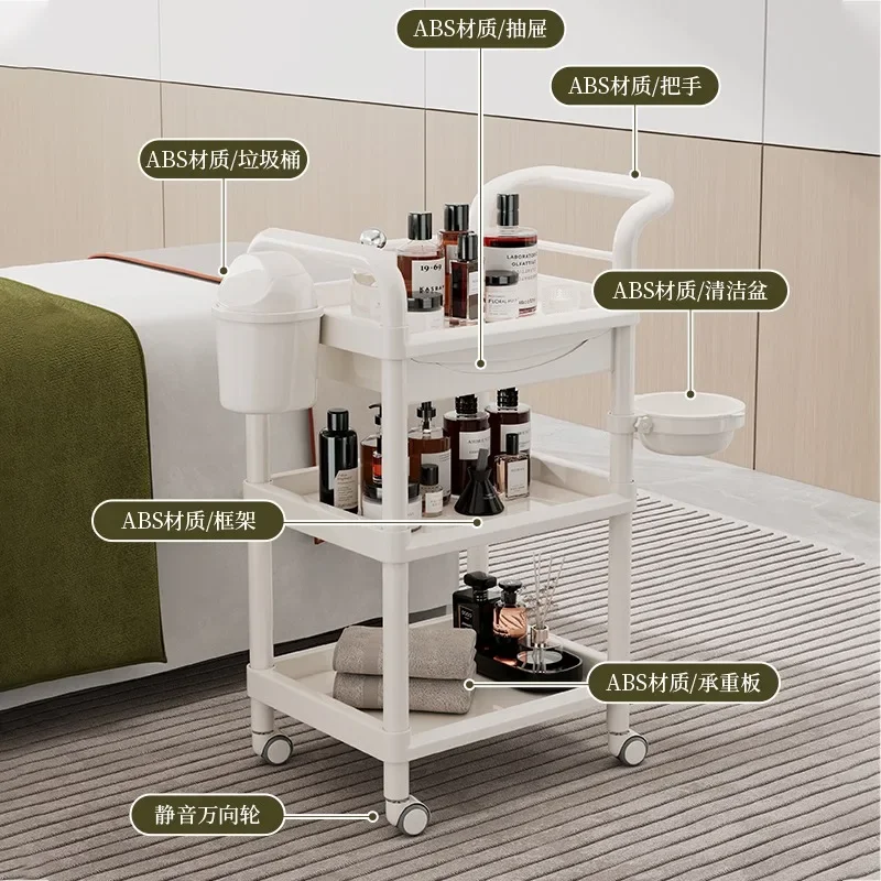 

Barber Salon Trolley Tools Professional Aesthetic Cart Organizer Cart With Wheels Iron Trolley Rollwagen Chariot Storage Cart