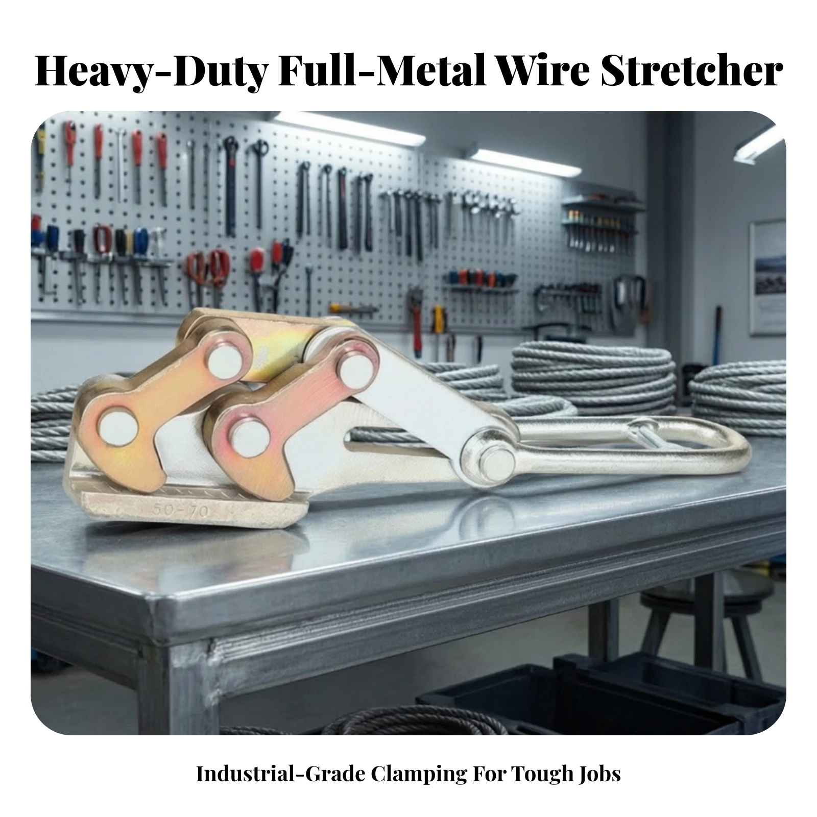 Double-Jaw Wire Grip Heavy-Duty Wire Rope Puller Cable Grip Zinc-Plated Steel Cable Puller High Strength for Linemen - view 4
