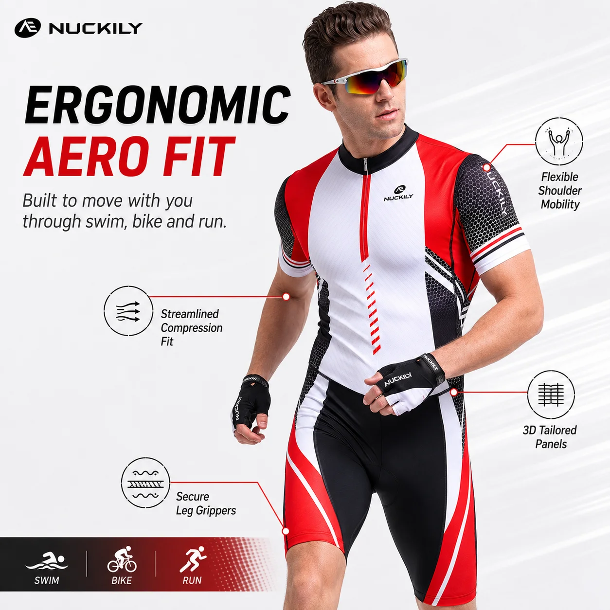 بدلة ترياتلون للرجال من NUCKIL - مراجعة Triathlon Cycling Kit وسعره