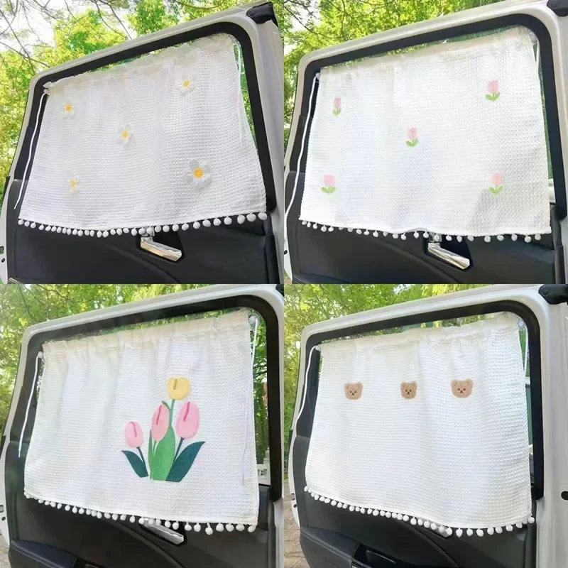 Suction cup Curtain In The Car Window Sunshade Cover Cartoon Universal Side Window Sunshade UV Protection For Kid Baby Children