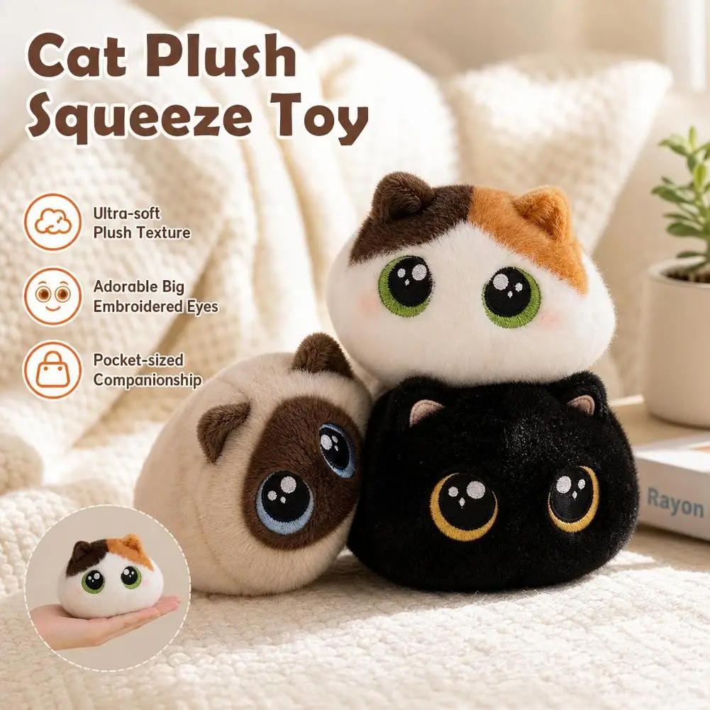 20cm Cute Black Cat Siamese Kitten Plush Toys Cartoon Lifelike Kitten Doll Animal Artificial Touch Doll Kids Girls Birthday Gift