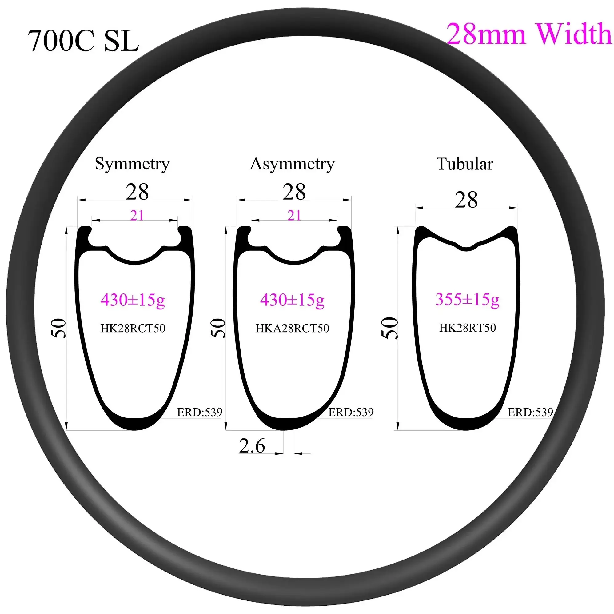 

Super light T800 Gravel Bike 700C Carbon Rim width 28mm Depth 50 mm Tubeless Clincher Road bicycle carbon rim