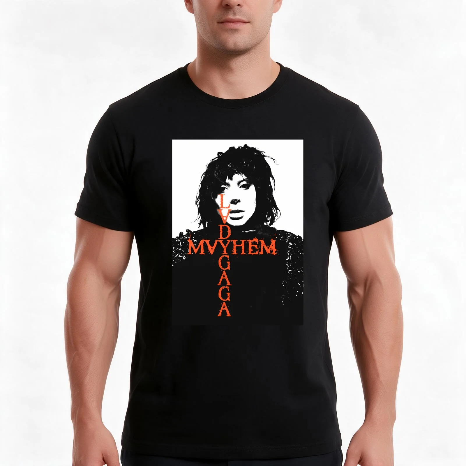 G.a.g.a Lady M.a.y.h.e.m Band T-Shirt, Summer Casual Cotton Tee, Oversized Streetwear Tops, Vintage Graphic Print, 100% Cotton