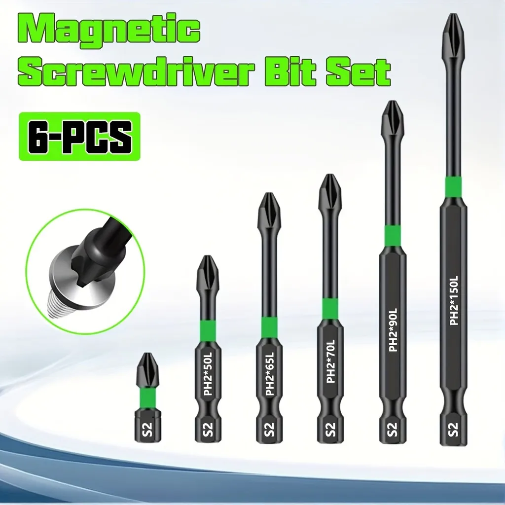 

Pc Magnetic Screwdriver Bits – 1/4" Hex Phillips, for Electric & Manual Screwdrivers